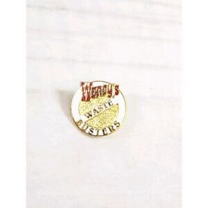 Vintage Wendy's Waste Busters Employee Lapel Visor Pin